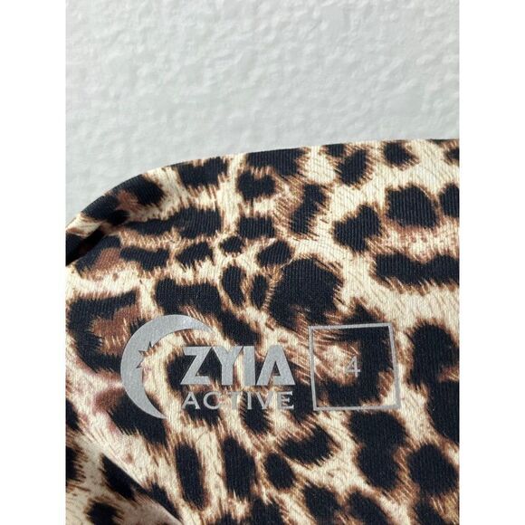 ZYIA Active Leopard Brilliant Scrunchy What Hi-Rise 7/8 Leggings Size 4 Tan - Picture 5 of 7
